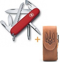 Комплект Victorinox Ніж Hiker Red 1.4613 + Чохол для ножа універсальний на липучці + Ліхтар