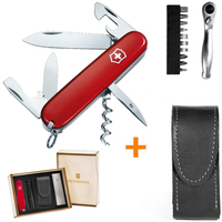Фото Подарунковий комплект Victorinox Spartan Red 1.3603 + тріскачка + біти + ліхтарик + чохол